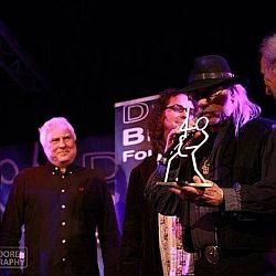 Cesar Zuiderwijk February 09, 2014 in Nieuw-Vennep with former members of Livin' Blues
